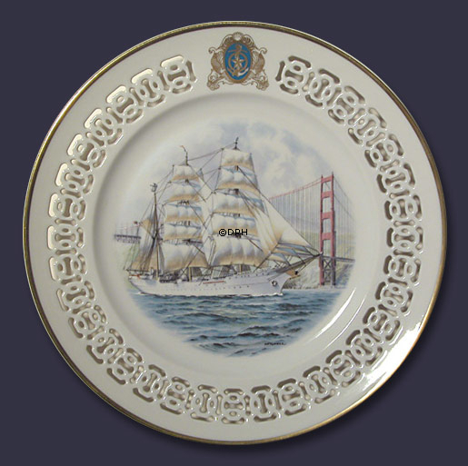 Skoleskibet Eagle fra USA. Windjammerplatte,  nr. 2, Bing & Grøndahl