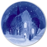 Der Bing & Gröndahl Weihnachtsteller 1912, Am Weihnachtsabend zur Kirche gehen