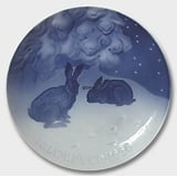 Hare in the Snow 1920, Bing & Grondahl Christmas plate