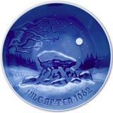 Winter Night, 1962 Bing & Grondahl Christmas plate