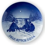 Schlittenfahrt im Schnee 2014, Bing & Gröndahl Weihnachtsteller