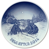 Sledging in the snow 2014, Bing & Grondahl Christmas plate