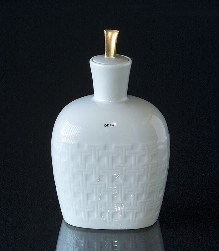 Hvid Bing & Grøndahl krukke med mønster