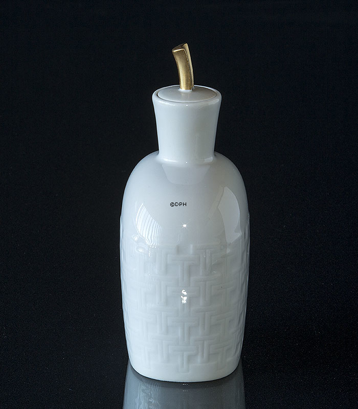 Hvid Bing & Grøndahl krukke med mønster