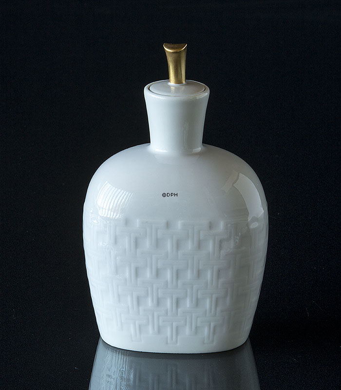 Hvid Bing & Grøndahl krukke med mønster