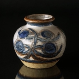 Blue Soholm stoneware vase, 16cm