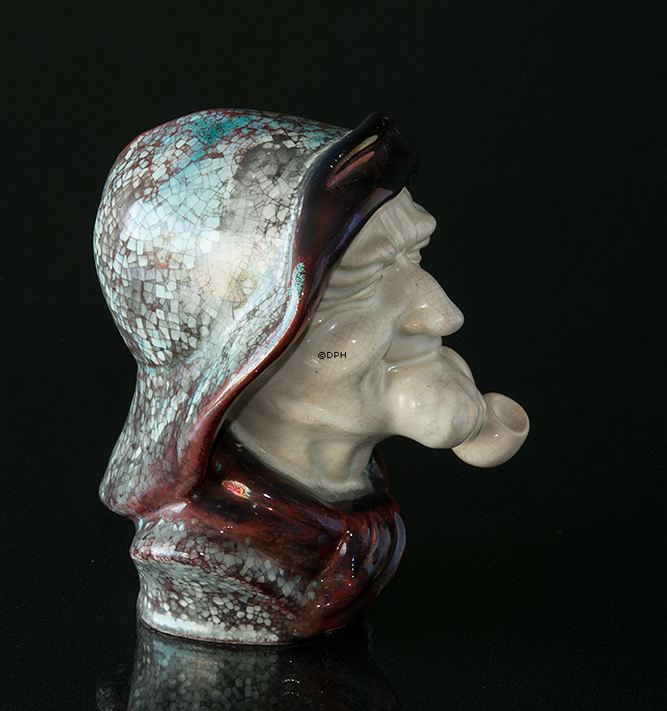 Buste af fisker, LILLE, keramik, Michael Andersen & Søn nr. 3934-1