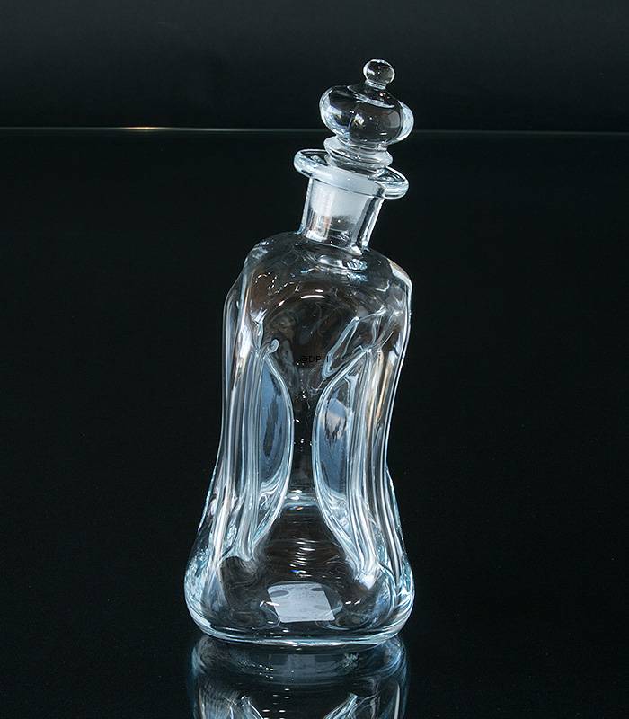 Holmegaard Glas Skæv Klukflaske med låg