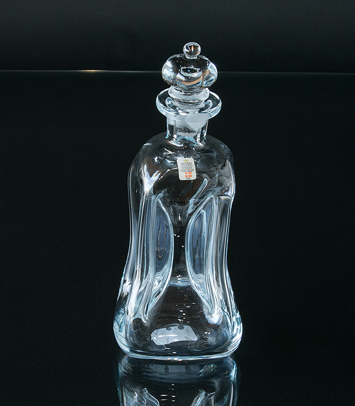 Holmegaard Glas Skæv Klukflaske med låg