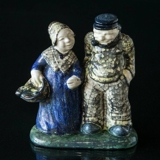 Figur von Fischer und Frau, Keramik, Michael Andersen & Sohn