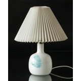 Le Klint bordlampe af hvidt glas med turkis dekoration (Brugt)