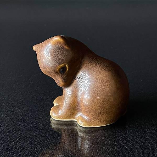 Bjørn, Keramik figur af Knud Basse 9 cm