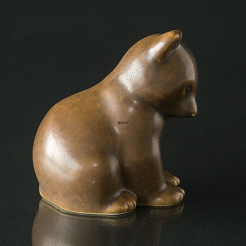 Bjørn, Keramik figur af Knud Basse 14 cm