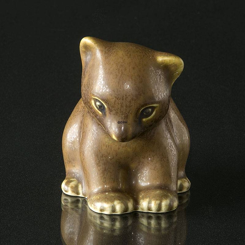 Bjørn, Keramik figur af Knud Basse 9 cm
