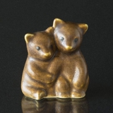 To Bjørne, Keramik figur af Knud Basse 7 cm