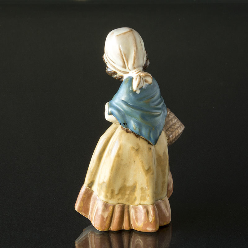 Lladro figur, Pige med kurv, 20 cm