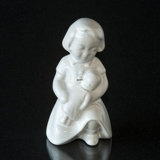 Soholm White Figurine Girl with Doll