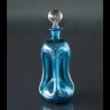 Holmegaard Blue Glug-bottle with Lid, glass