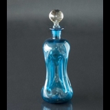 Holmegaard Blaue Glug-Flasche mit Pfropfen, Glas