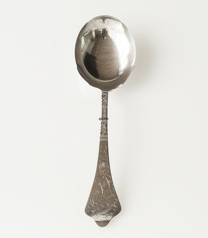 Tretårnet sølv serveringsske signeret CHR.V.H