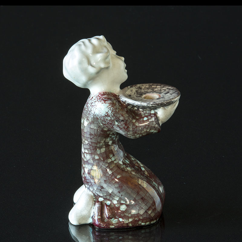 Michael Andersen lysestage, figur af barn, der holder lyset