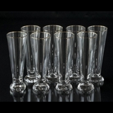 Eight Tall Beir Glasses with gold rim
