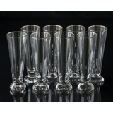 Eight Tall Beir Glasses with gold rim