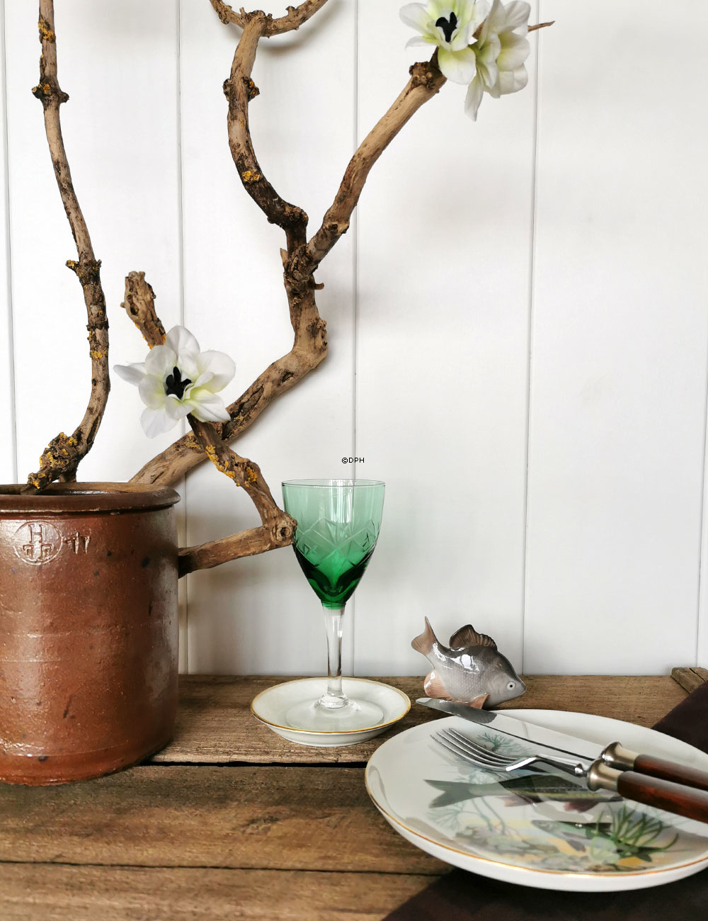 Holmegaard Ulla hvidvinsglas - mørk grøn