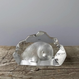 Mats Jonasson Wildlife glasskulptur af sæl