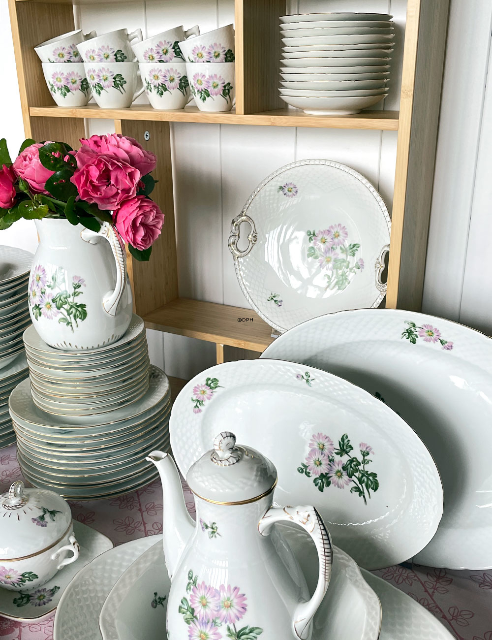 Bing & Grøndahl Chrysanthemum Okseøje stel - Samlet 90 dele