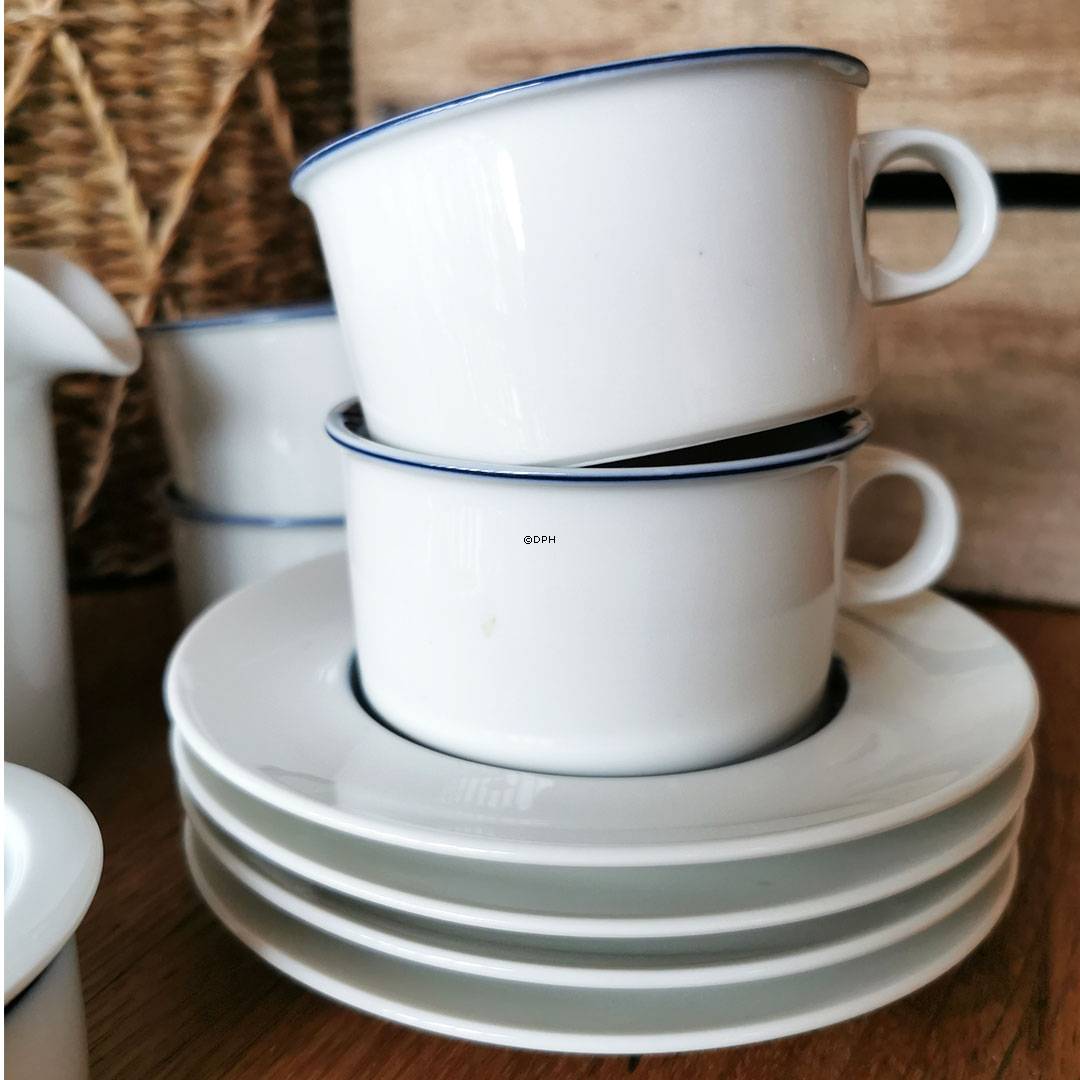 Royal Copenhagen Indigo testel, tekande og 4 tekopper