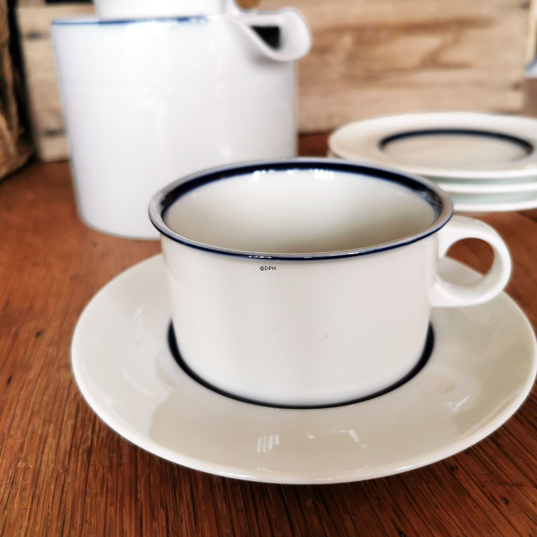 Royal Copenhagen Indigo testel, tekande og 4 tekopper