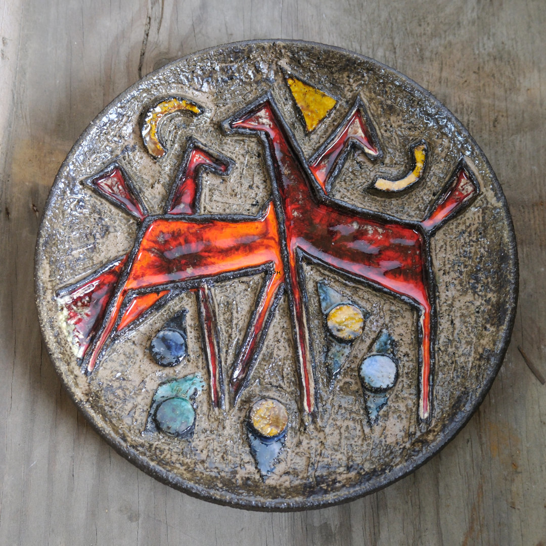 Henri keramik platte med abstrakt motiv