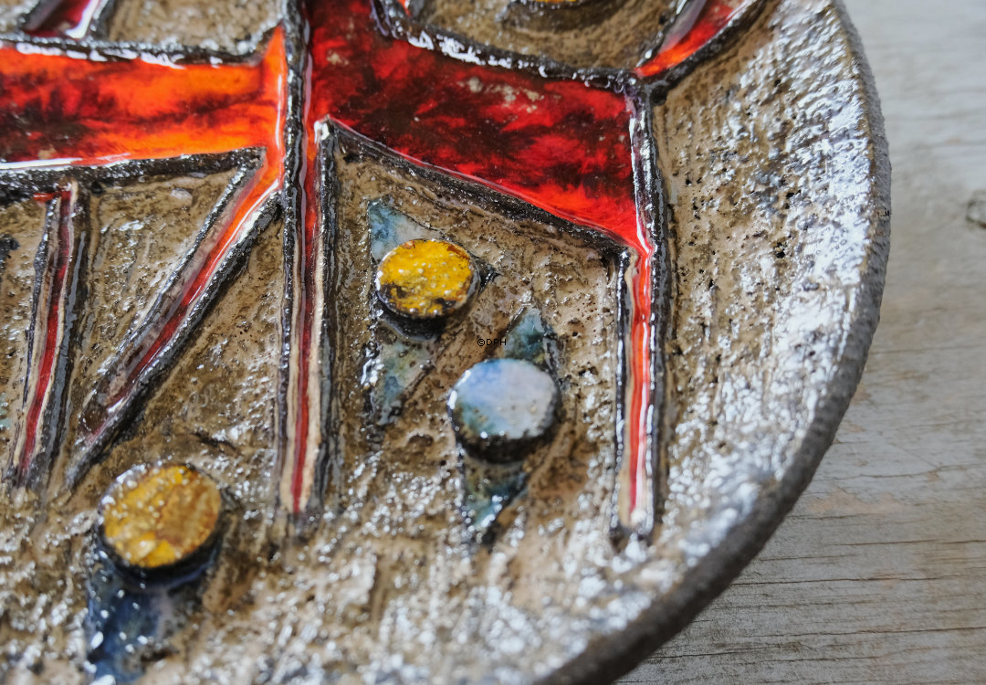 Henri keramik platte med abstrakt motiv