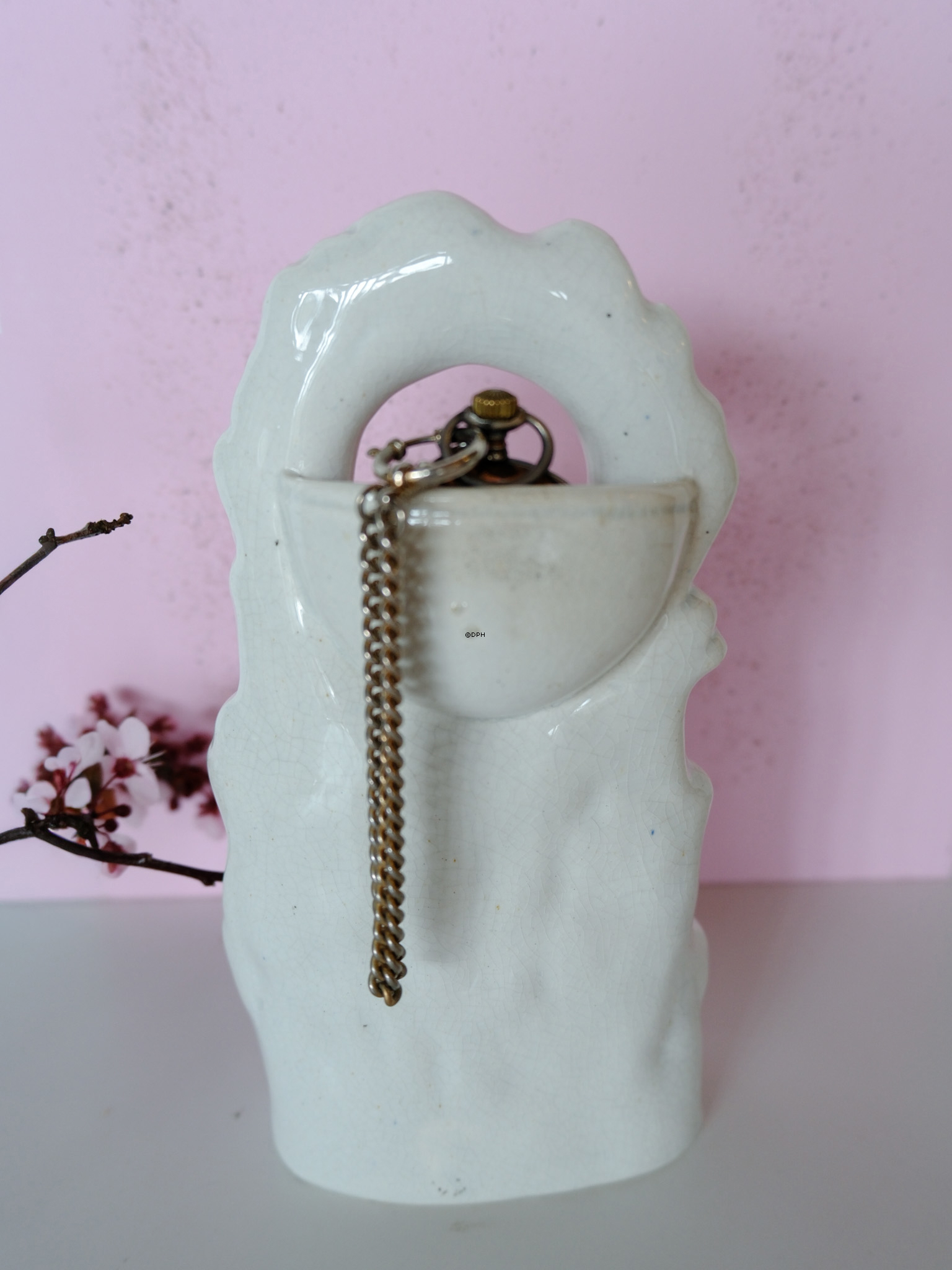 Staffordshire figur med ur