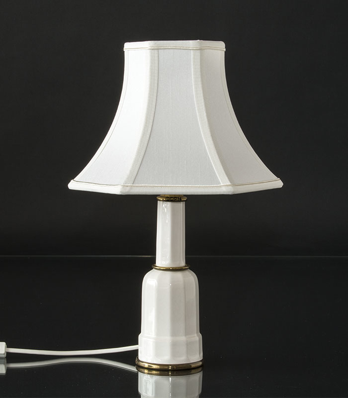 Sekskantet lampeskærm 20 cm i højden, hvid silke