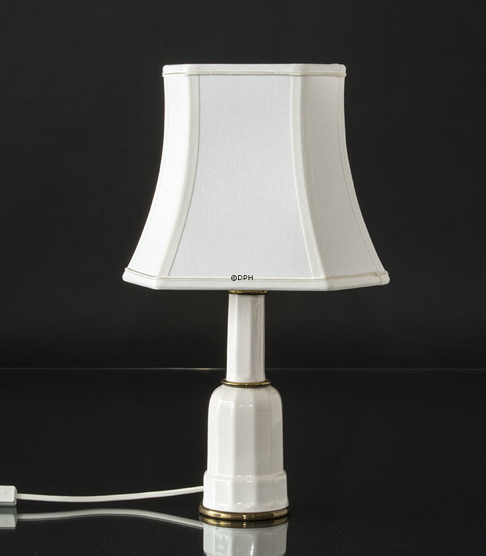 Smal sekskantet lampeskærm 20 cm i højden, hvid silke