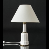 Rund lampeskærm høj model 16 cm i højden, hvid chintz stof