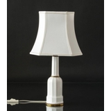 Smal sekskantet lampeskærm 24 cm i højden, hvid silke