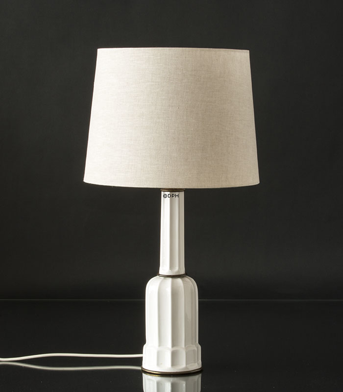 Rund cylinderformet lampeskærm 27 cm i højden, beige hørstof