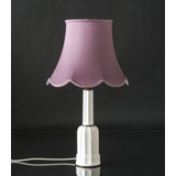 Octagonal lampshade with curves height 32 cm, purple/dark rose coloured silk fabric