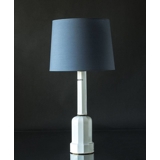 Rund cylinderformet lampeskærm 29 cm i højden, blå chintz stof
