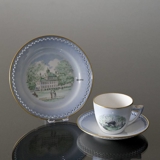 Denmark Dinner set Cup (Dolmen in Frejlev forest) and Plate (Fredensborg Castle), Bing & Grondahl