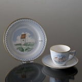 Denmark Dinner set Cup (Spøttrup Castle) and Plate (Skagens Church), Bing & Grondahl