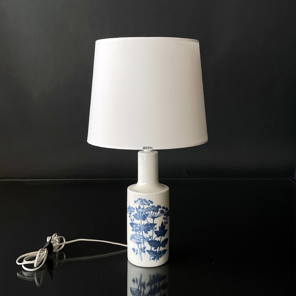 Rund cylinderformet lampeskærm 22 cm i højden, hvid chintz stof