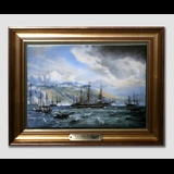 "The Frigate Jutland", porcelain painting, Bing & Grondahl