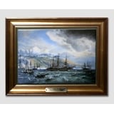 "The Frigate Jutland", porcelain painting, Bing & Grondahl