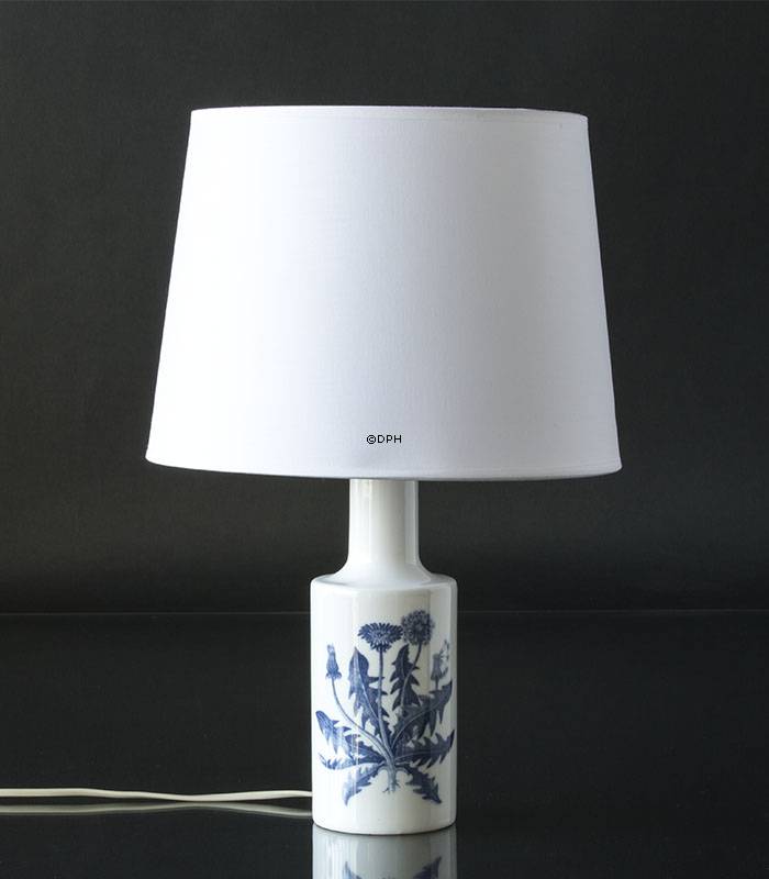 Rund cylinderformet lampeskærm 23 cm i højden, Hvid chintz m/kant