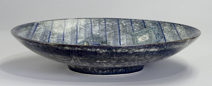 Stort Fad med kvinde, der spinder hør nr. 4106-2