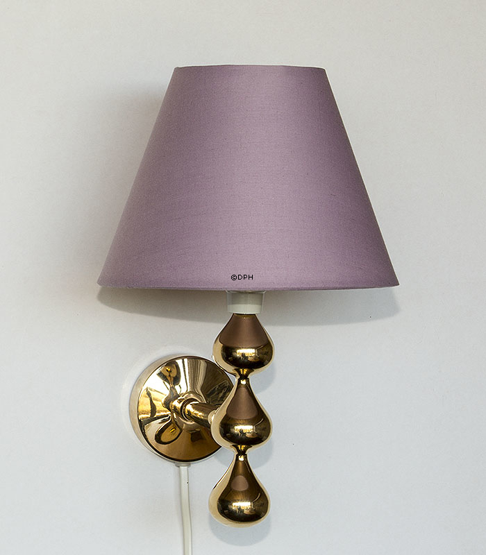 Rund lampeskærm 13 cm i højden, rosa chintz stof